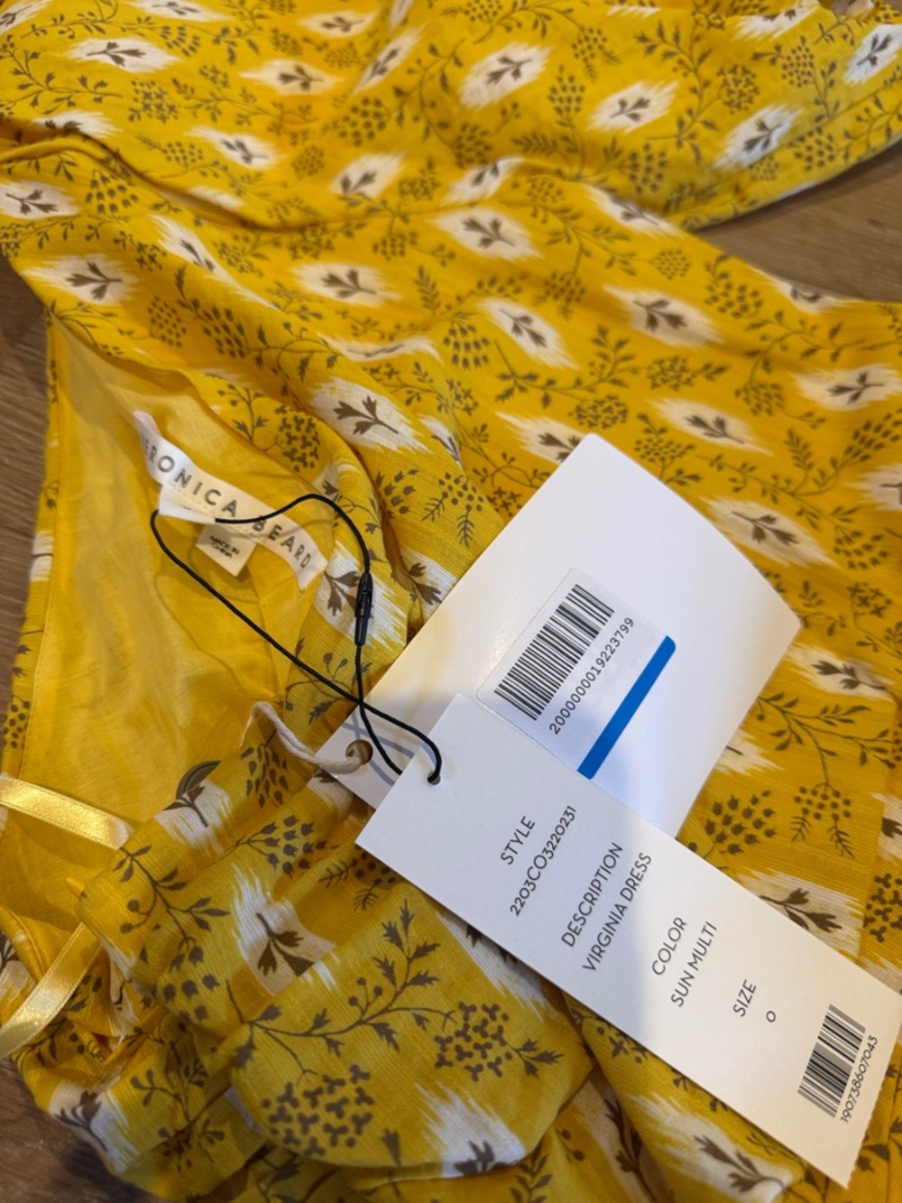 Veronica Beard Yellow Floral One-Shoulder Maxi Dress - Picture 8 of 8